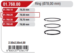 КПЛ. ПОРШНЕВИХ КІЛЕЦЬ КОМПРЕСОРА FI78 N50 RVI PREMIUM