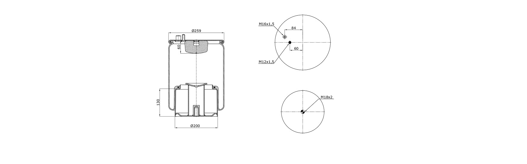 ПНЕВМОРЕСОРА 4884NP06 ЗІ СТАКАНОМ MAN TGA/TGM З/P