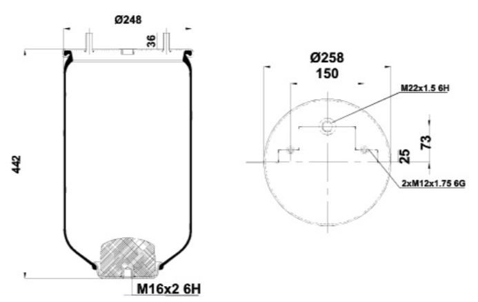 ПНЕВМОРЕСОРА.CONTI 4022NP02 SAF БЕЗ СТАКАНА М16*2