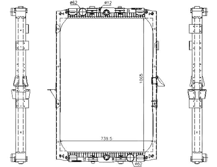 РАДІАТОР ВОДИ З РАМКОЮ DAF 95XF  97R-   (1,5 РОКУ ГАРАНТІЇ)